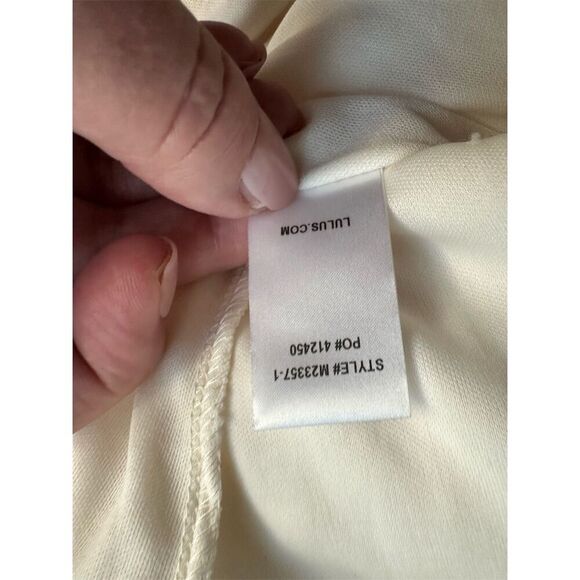 Lulus Women's Ivory Lace Maxi Dress Size M Formal Sleeveless V-Neck - Picture 7 of 7